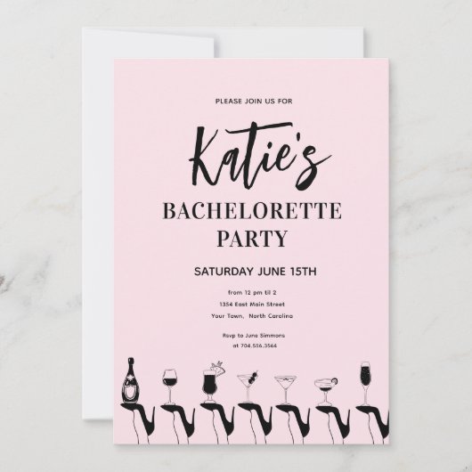 Bachelorette de talon élevé Invitation (Devant)