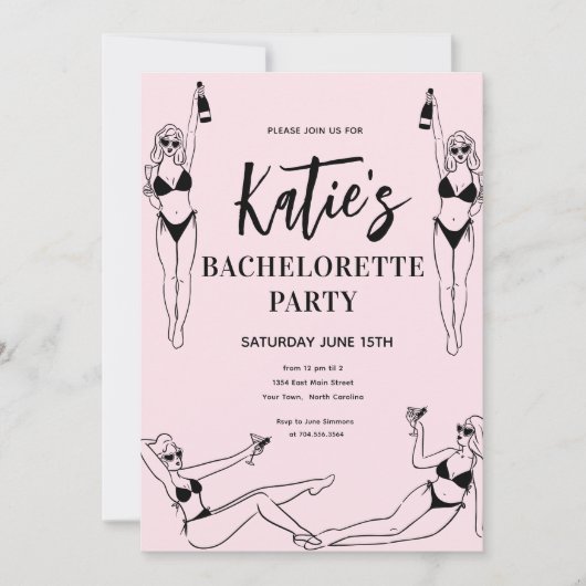 Bachelorette de talon élevé Invitation (Devant)
