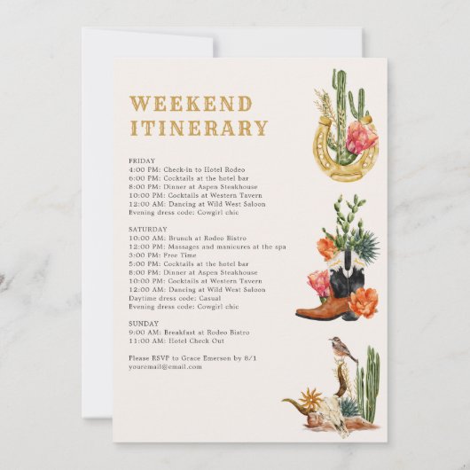 Bachelorette Dernière invitation Rodéo (Dos)