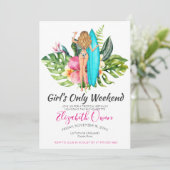 Bachelorette Destination Bikini Beach Bridal Bash Kaart (Staand voorkant)