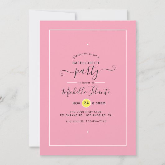 Bachelorette d'été Invitation (Dos)