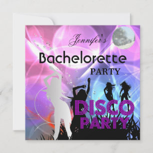 Bachelorette Disco Feest Black Pink Kaart