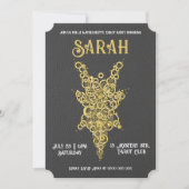 Bachelorette d'or gothique Tarot Party Invitation (Devant)
