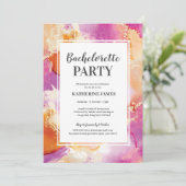 Bachelorette d'or violet Invitation (Debout devant)