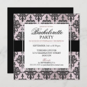 Bachelorette en dentelle noire Invitations à Blush (Devant / Derrière)