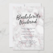 Bachelorette en marbre rose Week-end Invitation (Devant)