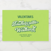 Bachelorette Étiquette Champagne Green Pool (Étiquettes simples)