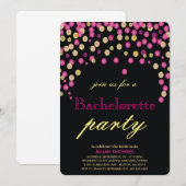 Bachelorette Faux Pink Confetti Party Kaart (Voorkant / Achterkant)