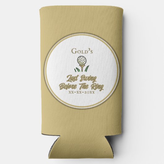 Bachelorette Feest Golfen Goud en Wit (Achterkant)