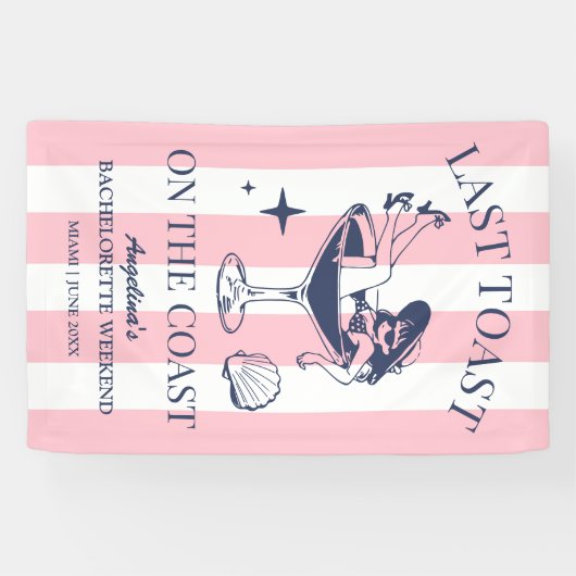 Bachelorette-feest op het strand: laatste toost aa spandoek (Horizontaal)