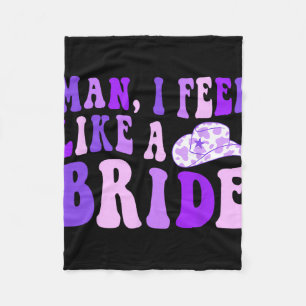 Bachelorette-feest Retro Cowgirl-hoed Man Ik voel Fleece Deken