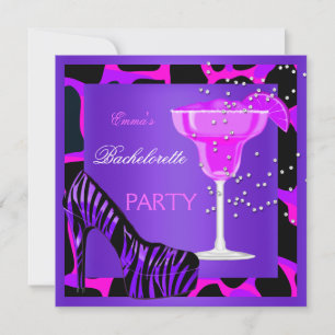 Bachelorette Feest Wild Roze Paars Kaart