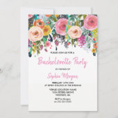 Bachelorette Fête Invitation Rose Floral Sublime (Devant)