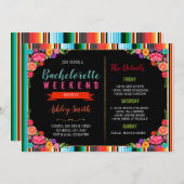 Bachelorette Fiesta avec invitation Itinéraire (Devant / Derrière)