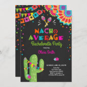 Bachelorette Fiesta Invitation Nacho Moyenne (Devant / Derrière)