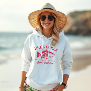 Bachelorette-Fisherman Style Reel Girls-Cherry Red Hoodie