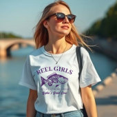 Bachelorette-Fisherman Style Reel Meisjes-Paarse T-shirt