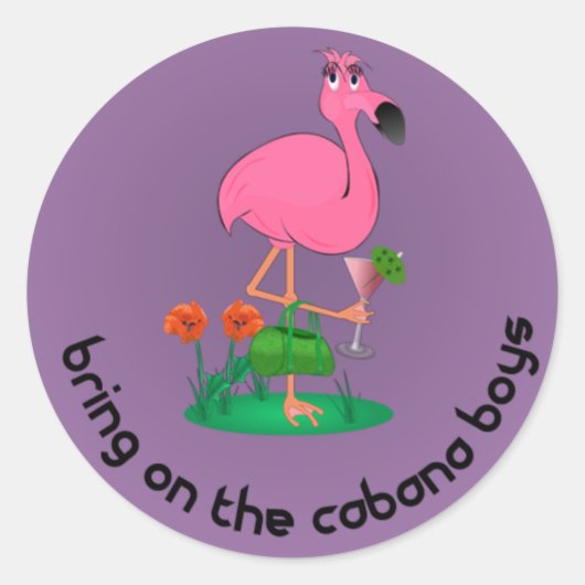 Bachelorette Flamingo / Cabana Boys Stickers (Voorkant)