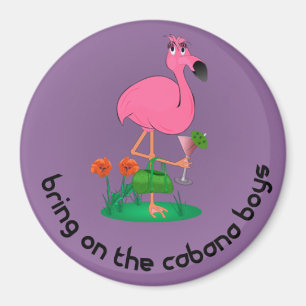 Bachelorette/Flamingo Magnet Magneet