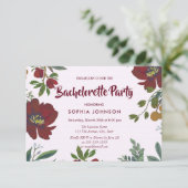 Bachelorette Fleurs Bourgogne Invitation (Debout devant)