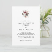 Bachelorette Floral Boho de Bourgogne Invitation (Debout devant)