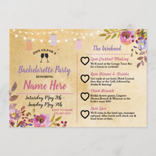 Bachelorette: Floral Jars Pink Wood Programma (Voorkant)