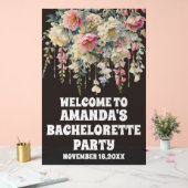 Bachelorette florale en acrylique noire Affiche de (Mariage)