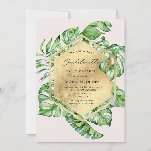 Bachelorette Foliage Tropical Invitation (Devant)