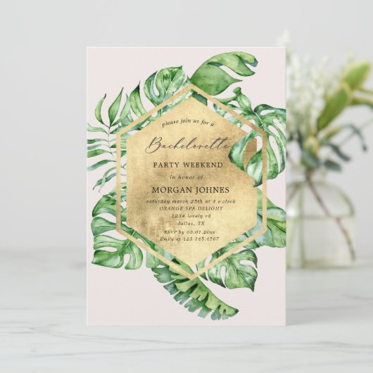 Bachelorette Foliage Tropical Invitation (Debout devant)