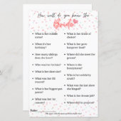 Bachelorette Game "Hoe goed ken je de bruid?" (Voorkant / Achterkant)