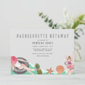 Bachelorette Getaway Girls Trip Invitation Kaart (Staand voorkant)