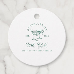Bachelorette Girl's Club Round Gift Label