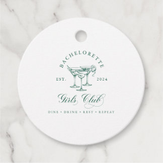 Bachelorette Girl's Club Round Gift Label