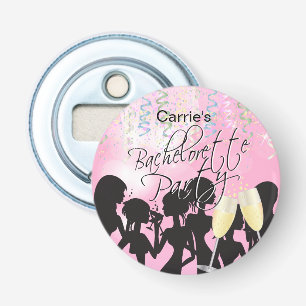 Bachelorette Girls Night Out - Roze Button Flesopener
