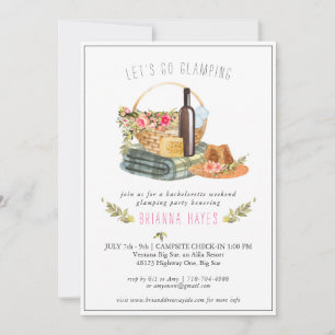 Bachelorette Glamping Camping Weekend Uitnodiging