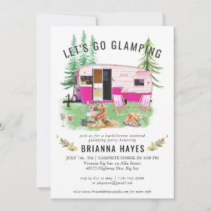 Bachelorette Glamping Camping Weekend Uitnodiging