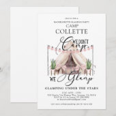 Bachelorette Glamping Party uitnodiging (Voorkant / Achterkant)