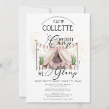 Bachelorette Glamping Party Week-end Invitation