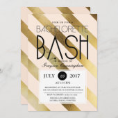 Bachelorette Gold et Blush Bash | Invitation de pa (Devant / Derrière)