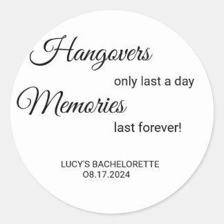 Bachelorette Hangover Helper / Recovery Kit Sticke Ronde Sticker