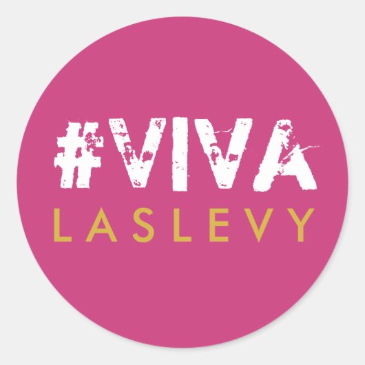 Bachelorette Hashtag Pink Gold White Round Sticker (Devant)