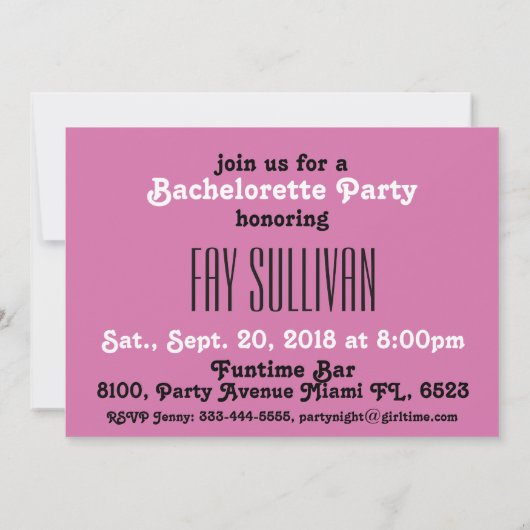Bachelorette invitation (Dos)