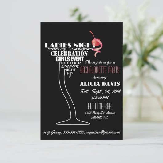 Bachelorette invitation (Debout devant)