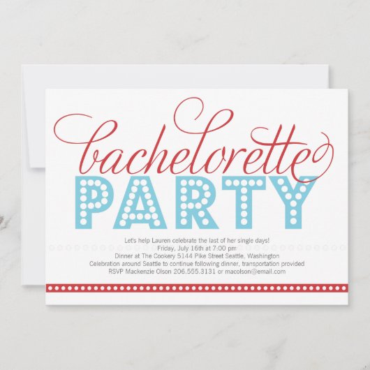 Bachelorette Invitation à la Bachelorette (Devant)