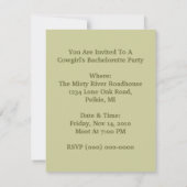 Bachelorette Invitation à la fermeture de la soiré (Dos)