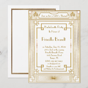Bachelorette, invitation à la fête, grand Gatsby, 