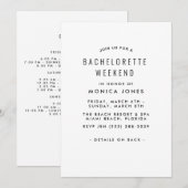 Bachelorette Invitation du week-end (Devant / Derrière)