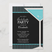 Bachelorette Invitation Martini Glass Blue (Devant)