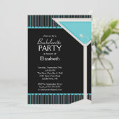 Bachelorette Invitation Martini Glass Blue (Debout devant)