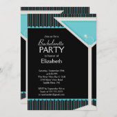 Bachelorette Invitation Martini Glass Blue (Devant / Derrière)